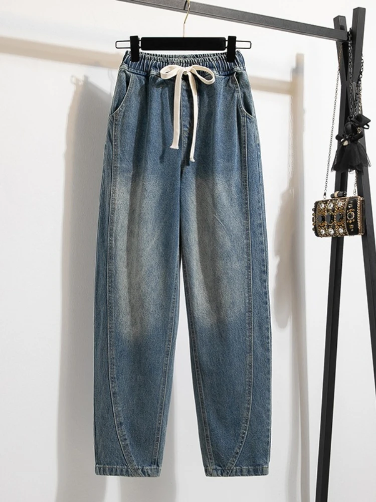 High Waist Vintage Baggy Dad Jeans Long Trousers Harem Denim Pants Loose Slim‑Fit Women's Carrot Jeans For Women Autumn Casual