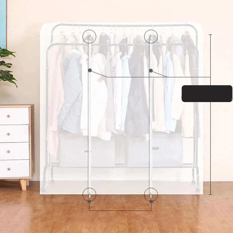 Translucent Home Clothes Dust Cover Bedroom Drying Rack Clothing Hanger Dust Cover 3D Stereo Enclosed Clothes Storage Cover