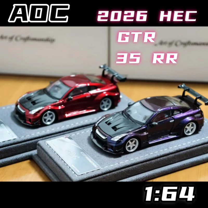 2026 HEC 1:64 GTR 35 RR Metall Rot - Chromatisches Lila Legierung Druckguss Mikro-Maßstab Replik-Fahrzeugmodell, Neu Eingetroffen auf Lager