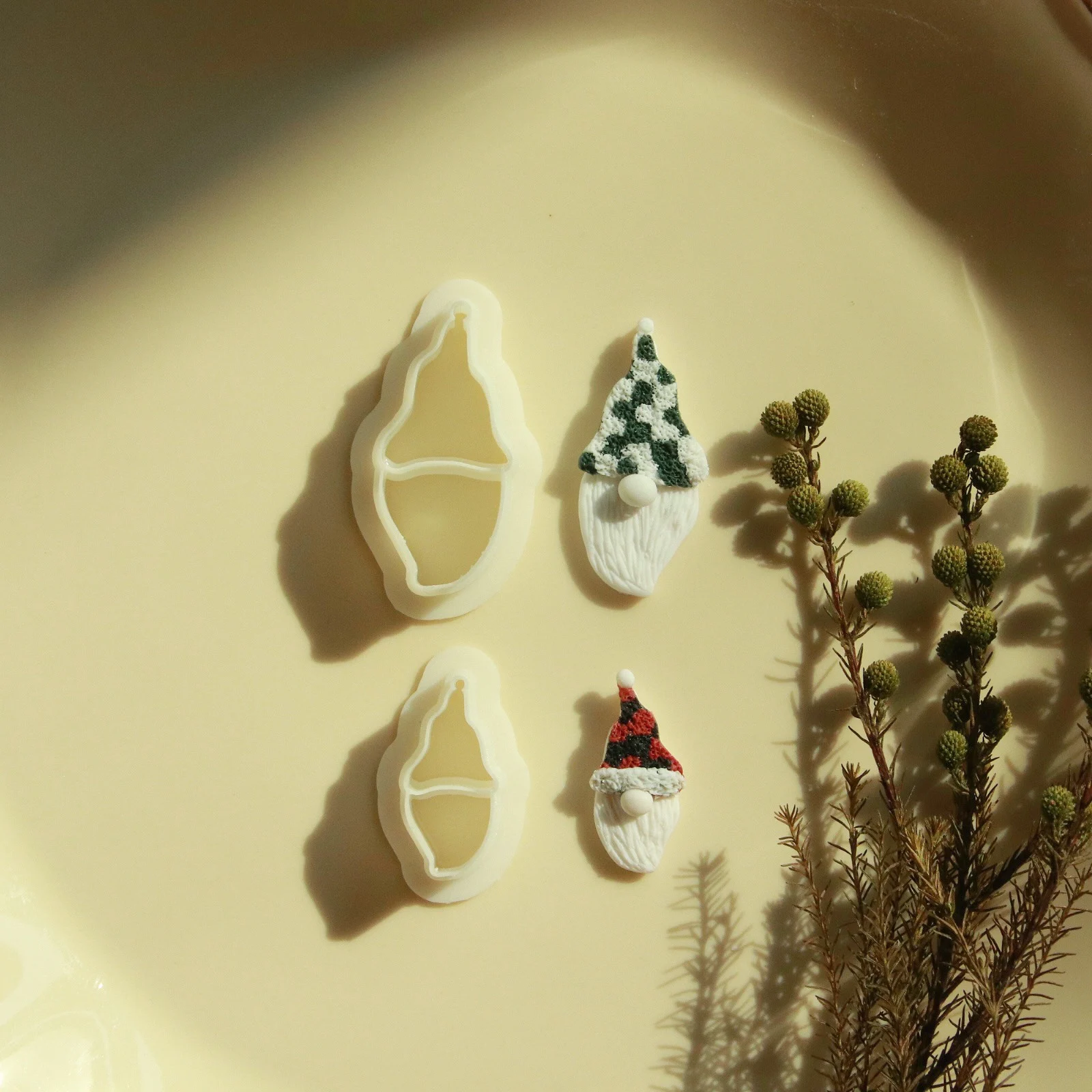 Weihnachten Weihnachtsmann/Elch/Glocke/Mistelzweig/Socken/Cruch Form Mini Ton Schneiden Form Ton Schneider für DIY Schmuck Anhänger Herstellung – Detail 8