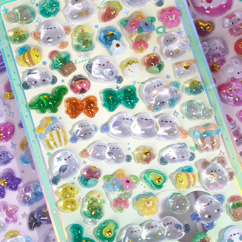 

Japanese Cartoon 3D Drop Relief Stickers Set - Cute DIY Scrapbooking Stickers for Journaling, Diary and School Decor