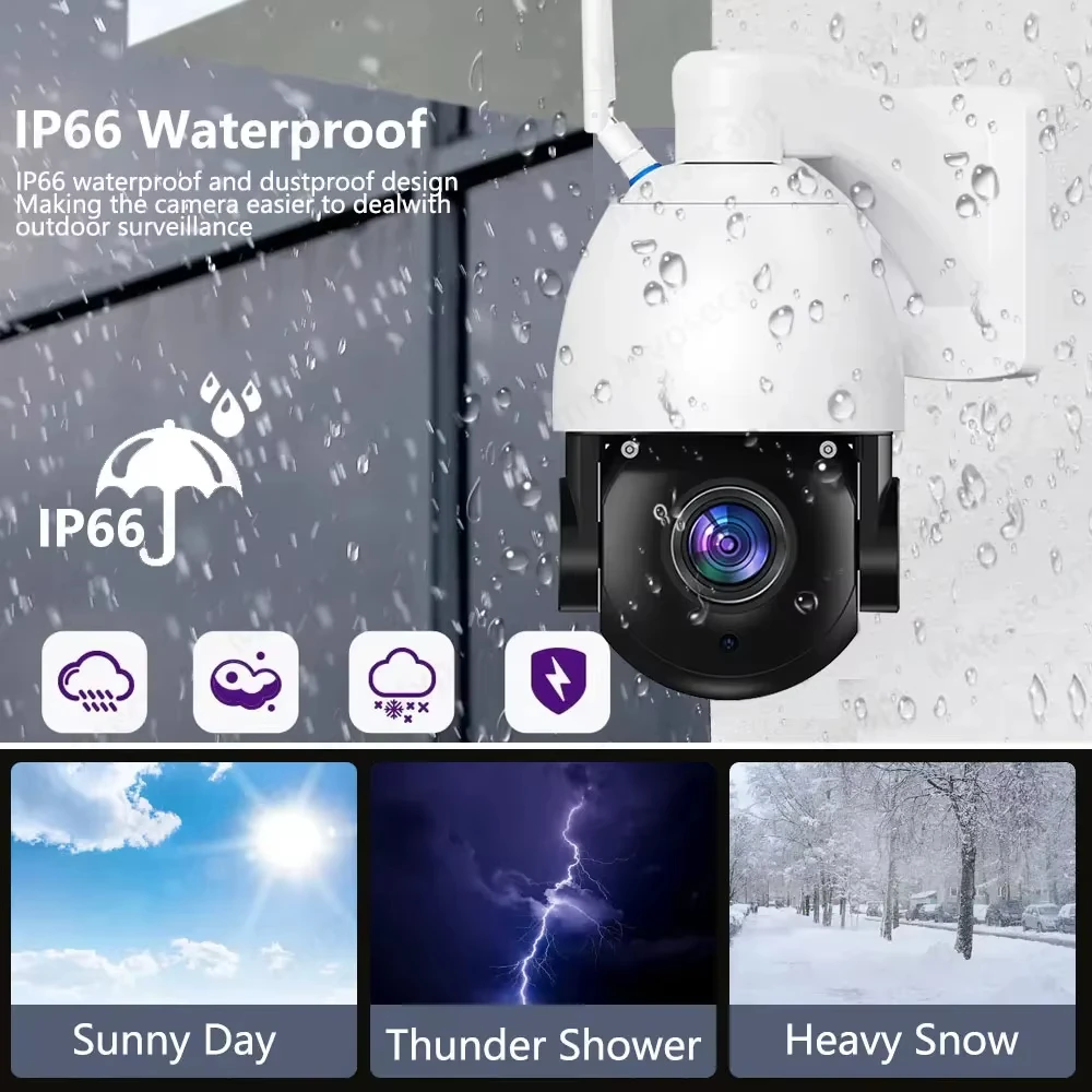 

8MP 4K WIFI PTZ Security Camera 50x Zoom (20x optical) Outdoor Wireless Two-Way Audio Human Detection ICSee XMEYE APP Camera