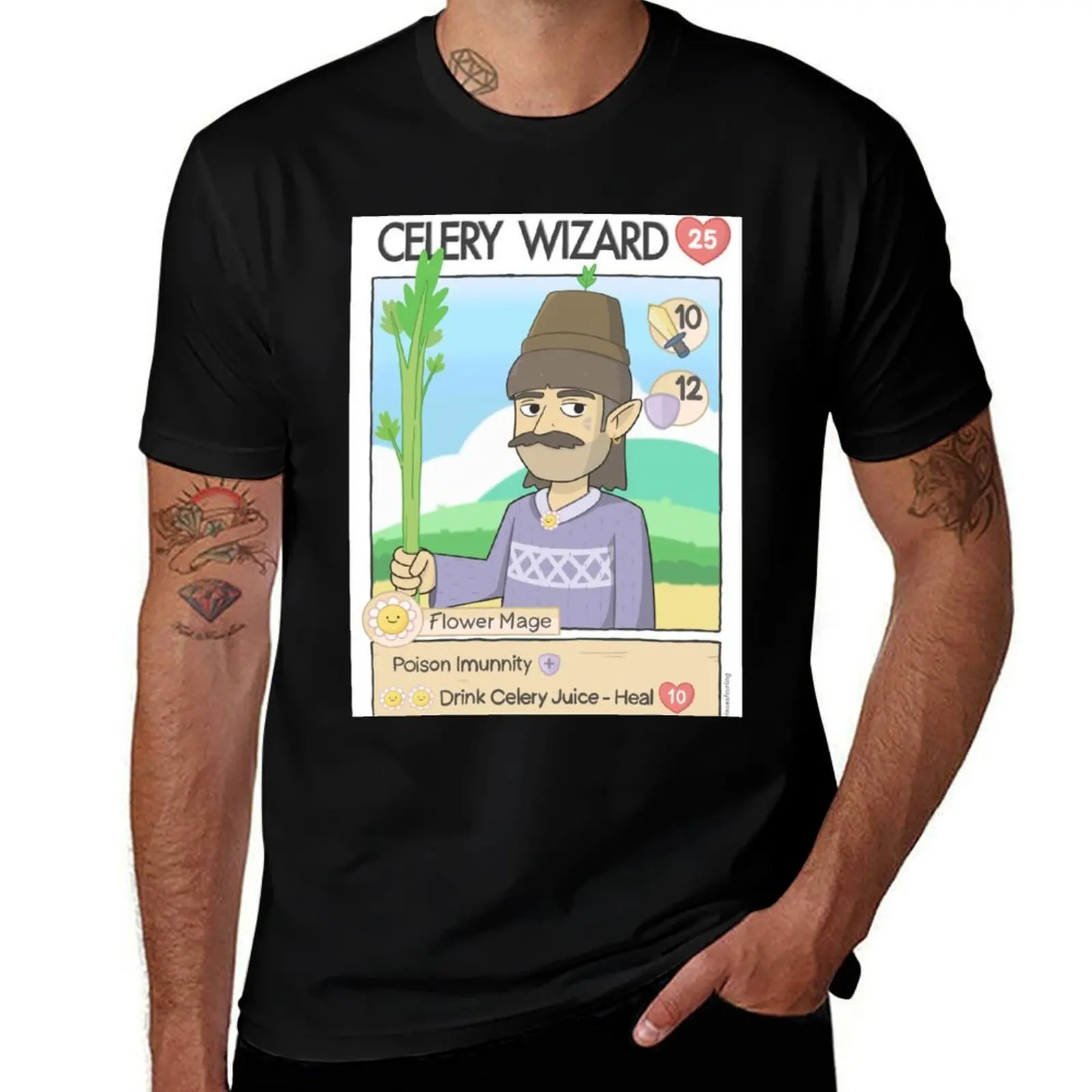 

Celery Wizard - RPG/Card Game T-Shirt High Quality Durable T-Shirt
