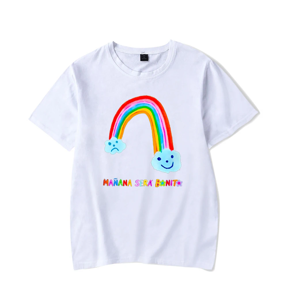 

2023 Karol G Manana Sera Bonito Rainbow T-shirt Men Women's Crewneck Short Sleeve Tee Tshirt Harajuku Streetwear Tops