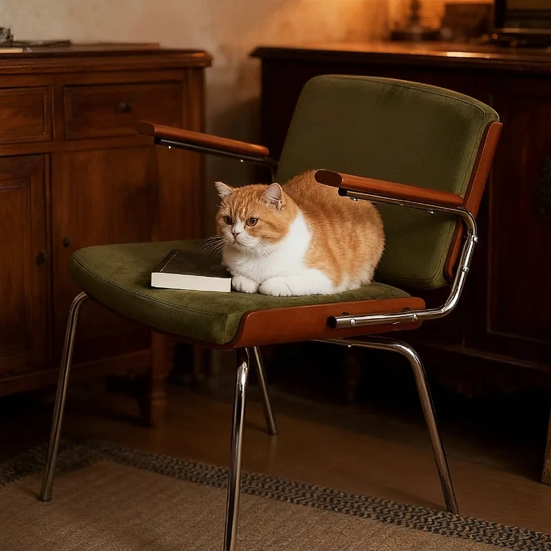 Modern Metal Dining Chairs Restaurant Lazy Stool Arm Minimalist Dining Chairs Lounge Vintage Muebles Lounge Suite Furniture