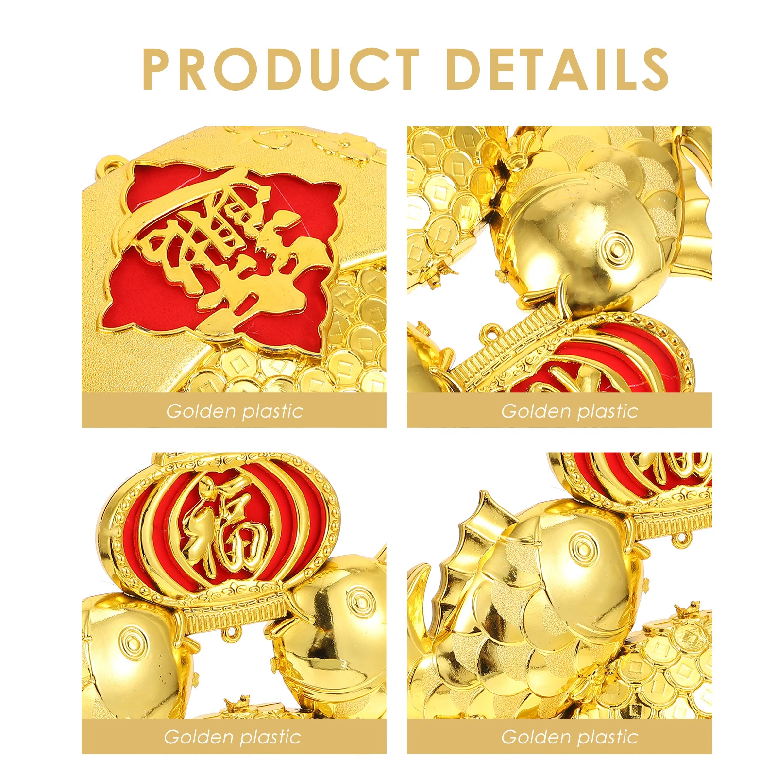 1 قطعة سبيكة ذهبية معلقة ديكور السنة الصينية الجديدة مهرجان الربيع DIY المعلقات الرائعة الحرف البلاستيكية زخرفة احتفالية #3