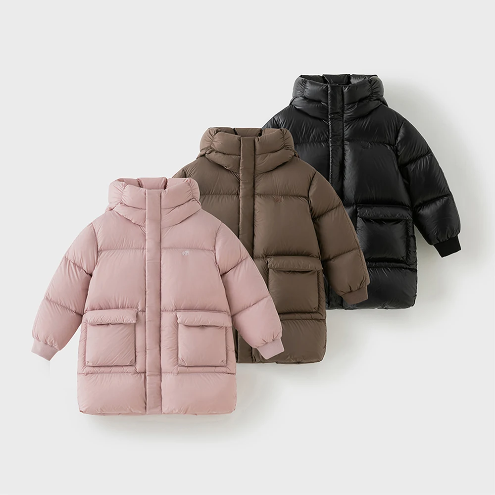 ديف بيلا بنات بنين رشاقته أسفل سترة مقنعين الأطفال شتاء دافئ أسفل معاطف يندبروف أبلى الملابس DK4254042 #5