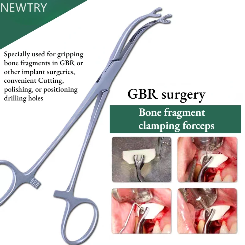 

Dental Non Slip Head with Toothed Bone Clamp Forceps for Implanting Incremental Bone Repair Tools