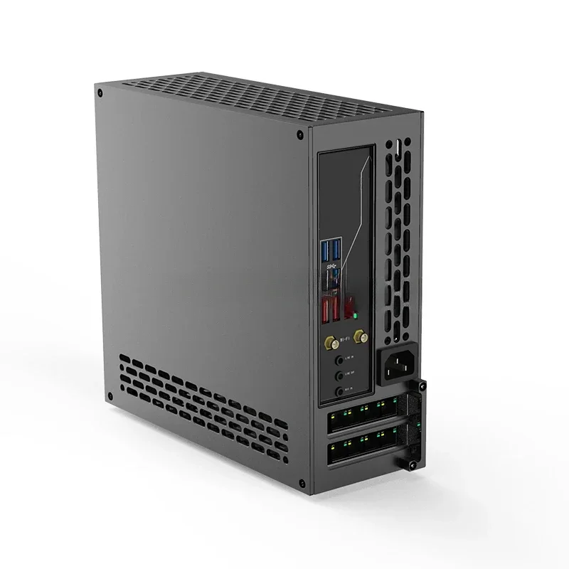 5-liter mini A24-V5 dual slot single display 1u power itx chassis, double-sided chamfering