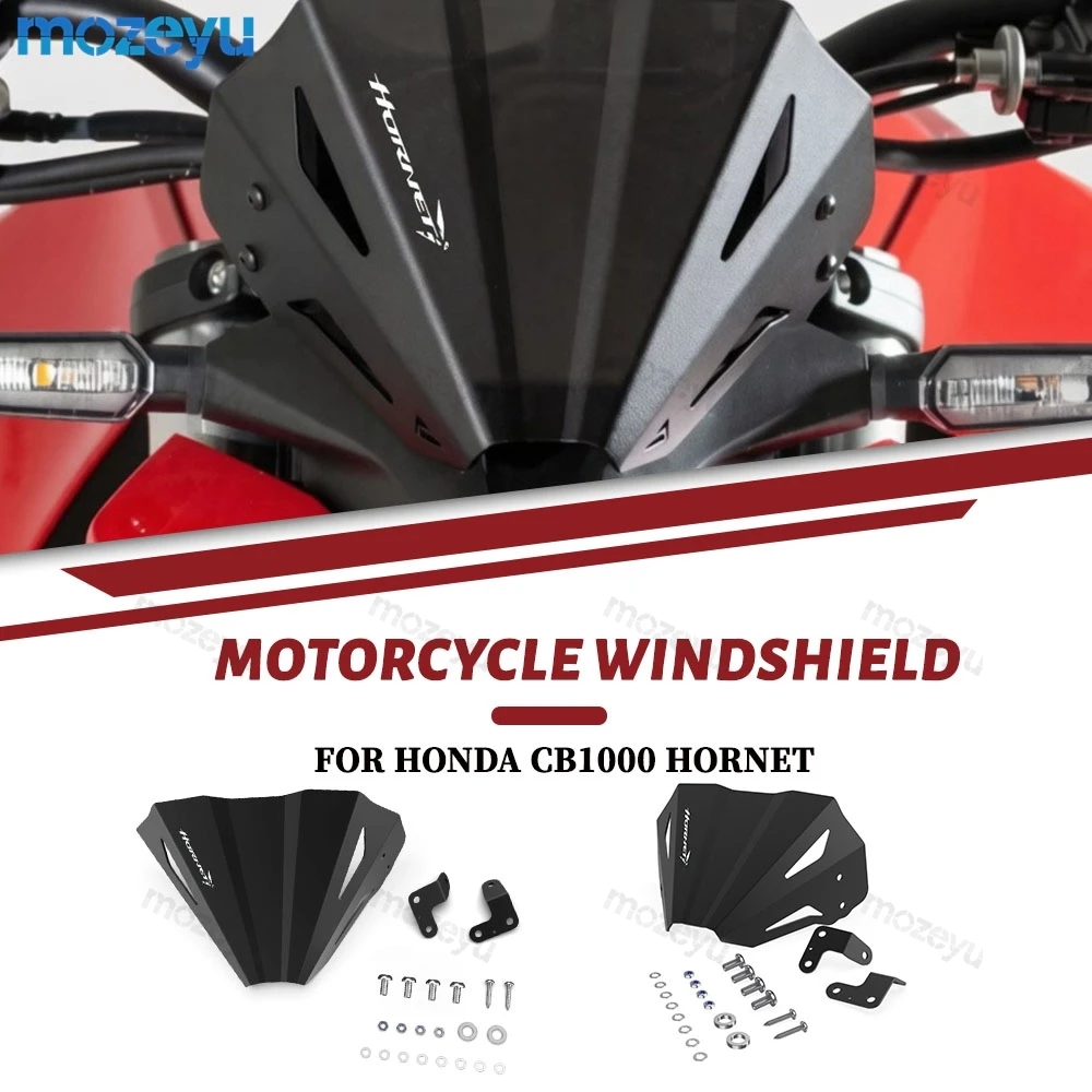 

For HONDA CB 1000 CB1000 Hornet 1000 SP 2025 2026 2027 New Motorcycle Black Windshield Aluminum Sport Windscreen Visor Deflector