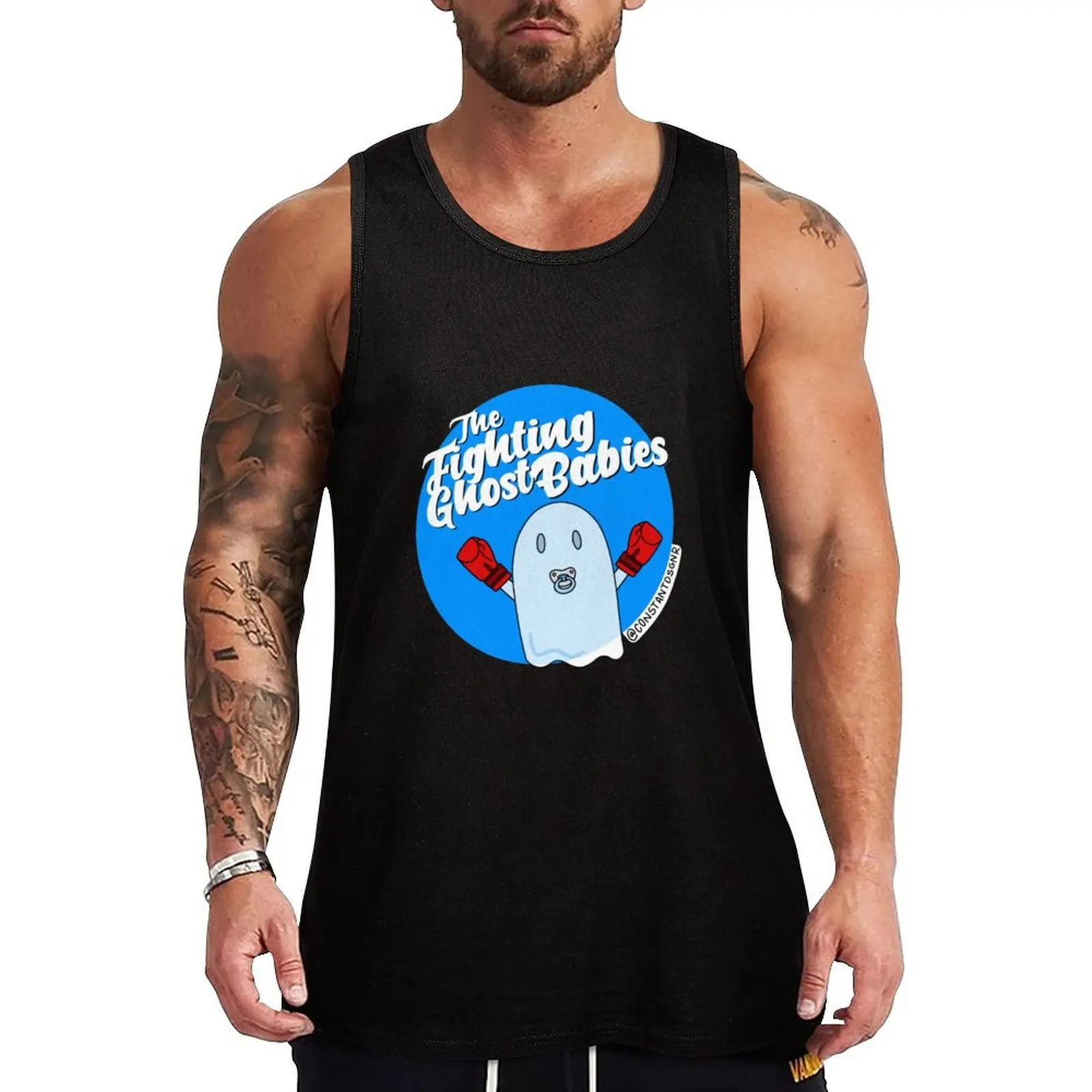 The Fighting Ghost Babies Tank Top Utility Work Tank Top Durable Casual Sleeveless
