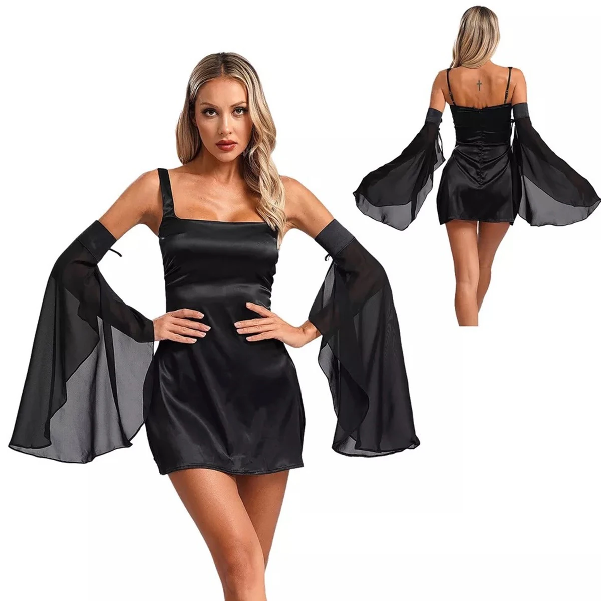 Mangas para mujer, mangas de protección solar europeas y americanas, elásticas, transpirables, desmontables, trompeta, desfile de moda, novias, mangas de verano