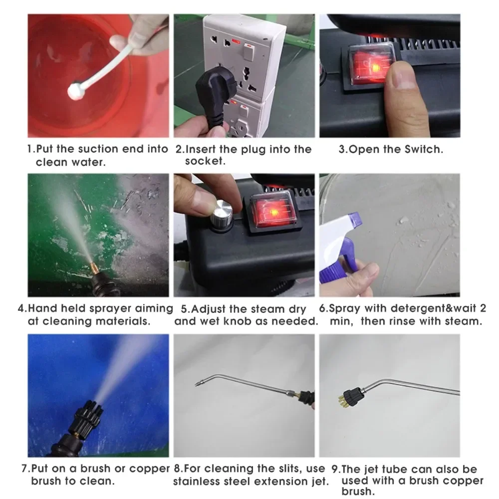 2600 واط 220 فولت ارتفاع ضغط درجة الحرارة البخار نظافة يده آلة تنظيف المطبخ التلقائي ضخ التعقيم المطهر