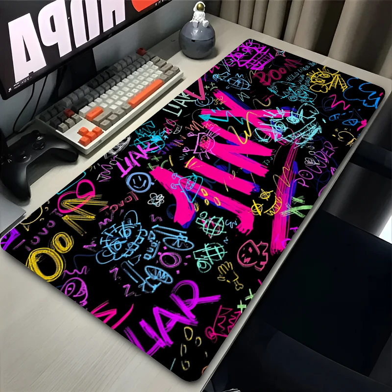 Mouse Pad PC Arcane League of Legends Jinx Mousepad Laptop Colorful Graffiti Anime Girl Extended Desk Mat XL Gaming Keyboard Pad