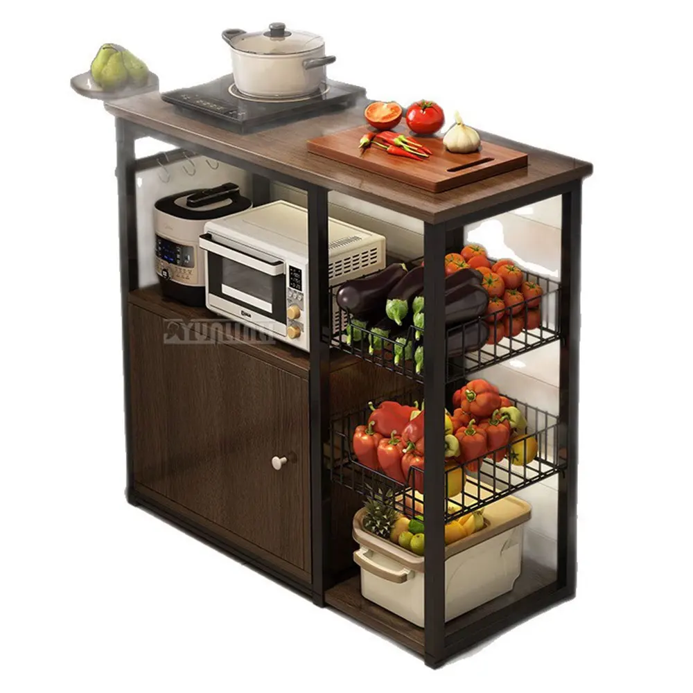 Multifunctional Floor‑Standing Kitchen Storage Rack, Multi‑Tier Home Sideboard Cabinet, Wall‑Mount Integrated Storage Cupboard