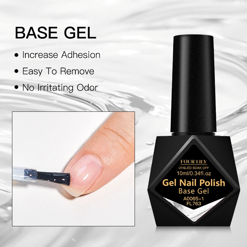 2pc 10ml Base Gel & No-wipe Top Coat Kit TPO HEMA Free Long Lasting High Gloss UV LED Nail Art Varnish for DIY Manicure Design