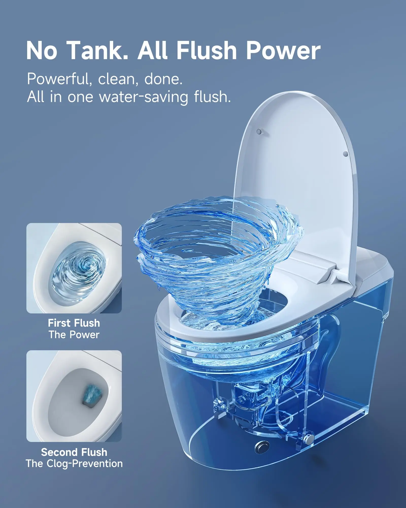 hot selling itemT30 Non-Electric Bidet Toilet with MaP 1000g Powerful Flush
