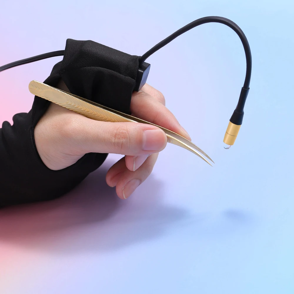 핑키 림 맞춤형 로고 전문가용 UV LED 속눈썹 경화 램프 (속눈썹 연장용 핀셋 포함)