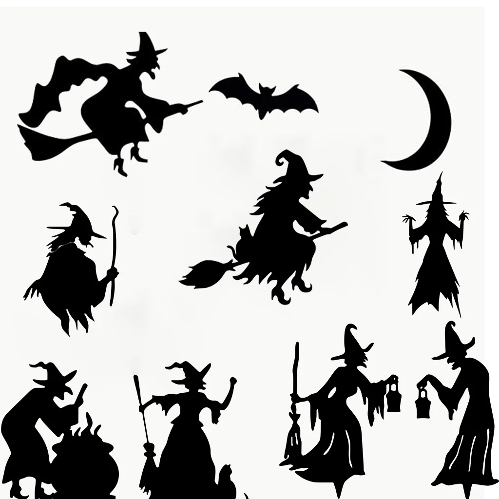 

Halloween Witch Motorcycle Rainbow Sticker Waterproof for Motorbike Fuel Tank Scooter Front Fairing Car Window Vinyl Decals