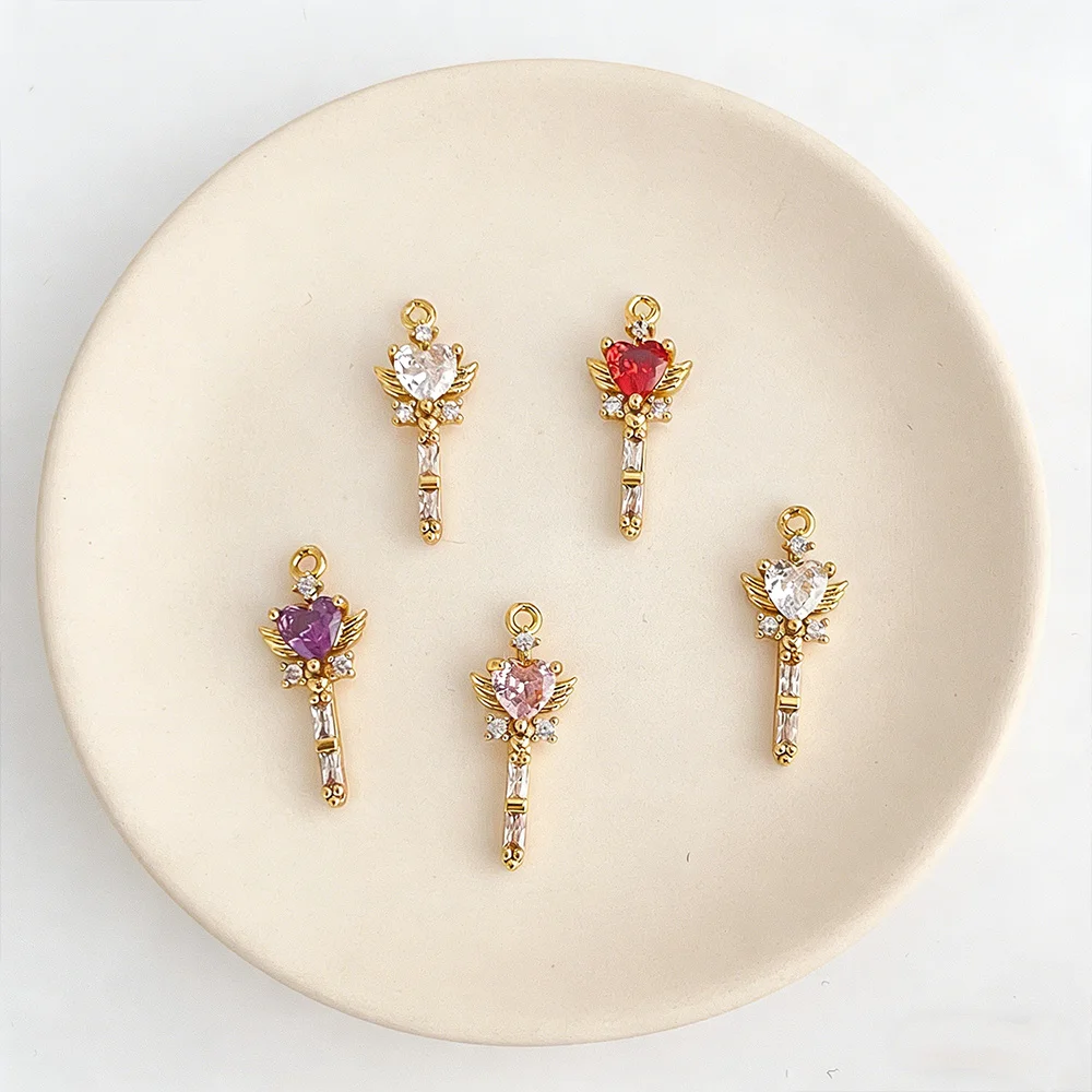 

Cordial Design 50Pcs 9*21MM Jewelry Accessories/Heart Wings Shape/Genuine Gold Plating/Copper Pendant/Hand Made/Charms #196083