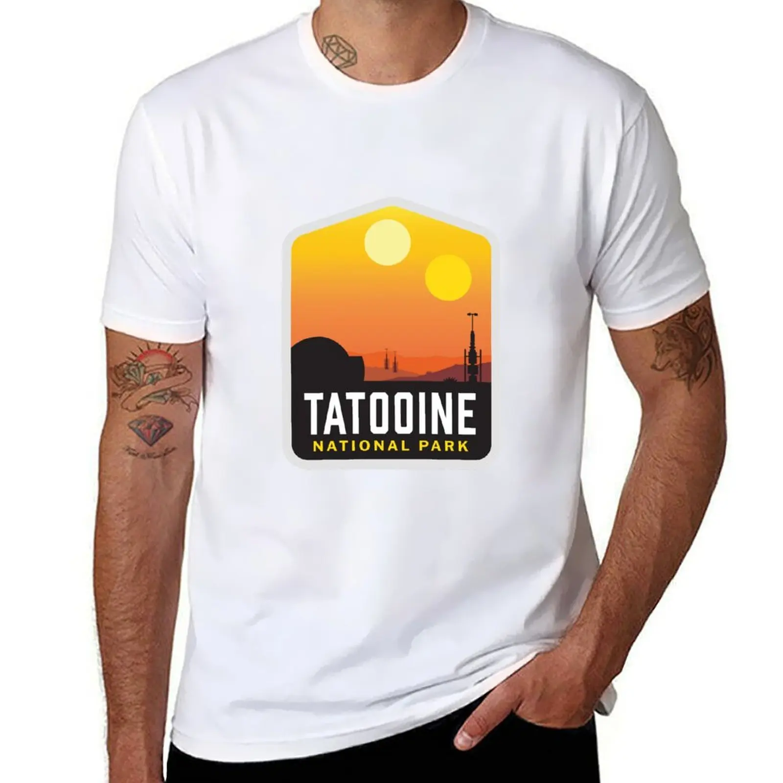 

Футболка Tatooine National Park, мужская футболка из 100-процентного хлопка, мужская дизайнерская футболка