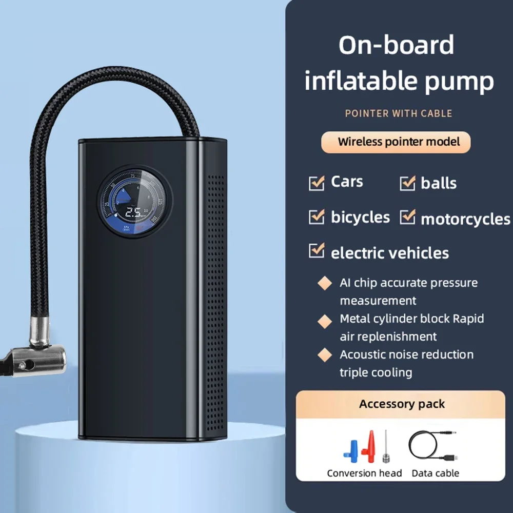 Mini Car Wireless Rechargeable Air Pump Tire Inflator Portable Compressor Digital Tyre Inflator for Auto Motocycle Bicycle Balls