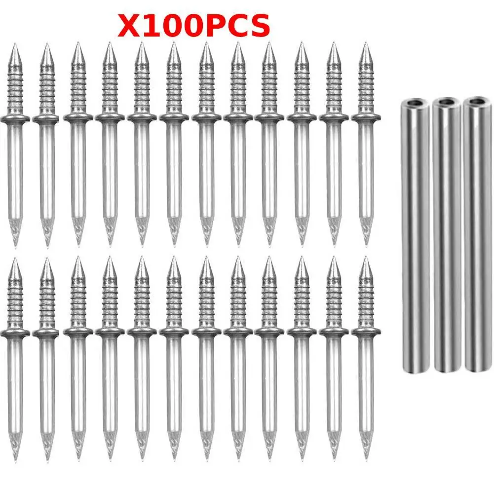 

100pcs Carbon Steel Nails For Seamless Baseboard Installation High Strength Single Head Two-way Hardware Non-Marking Nails