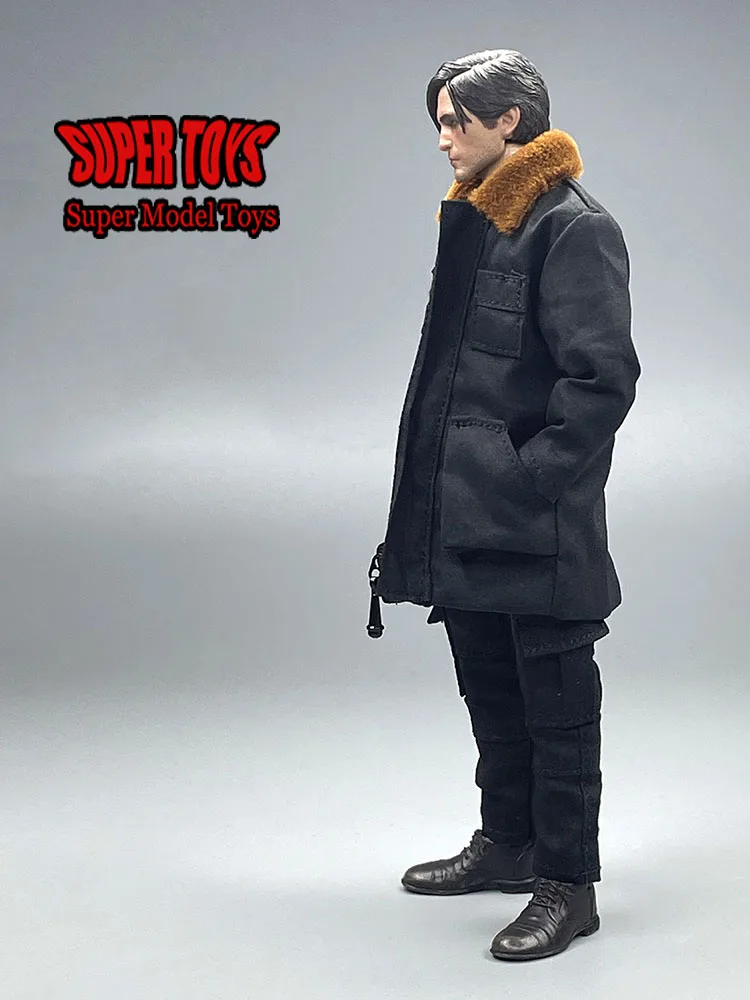 In Stock 1/12 Scale Male Soldier Fashion Winter Overcoat With Zipper And Fur Collar Accessory For 6 Inches Action Figure Body