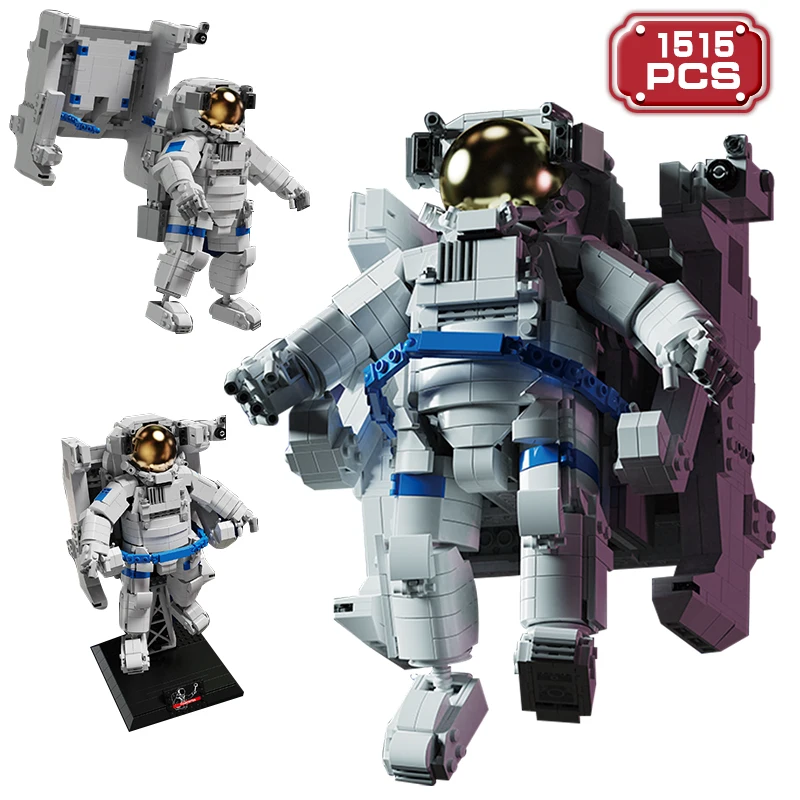 Technical Creative Exploring Space Astronaut Building Blocks Kit Moc Adventure Science Spaceman Bricks Boys Toys Children Gift