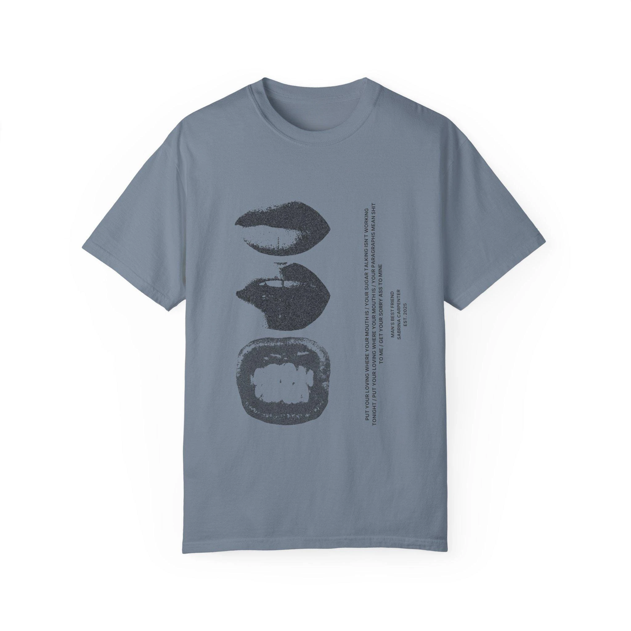 Vintage Halftone Lips Retro Lyrics Typo Graphic Tee Cotton Mens Womens T-Shirt Summer Streetwear