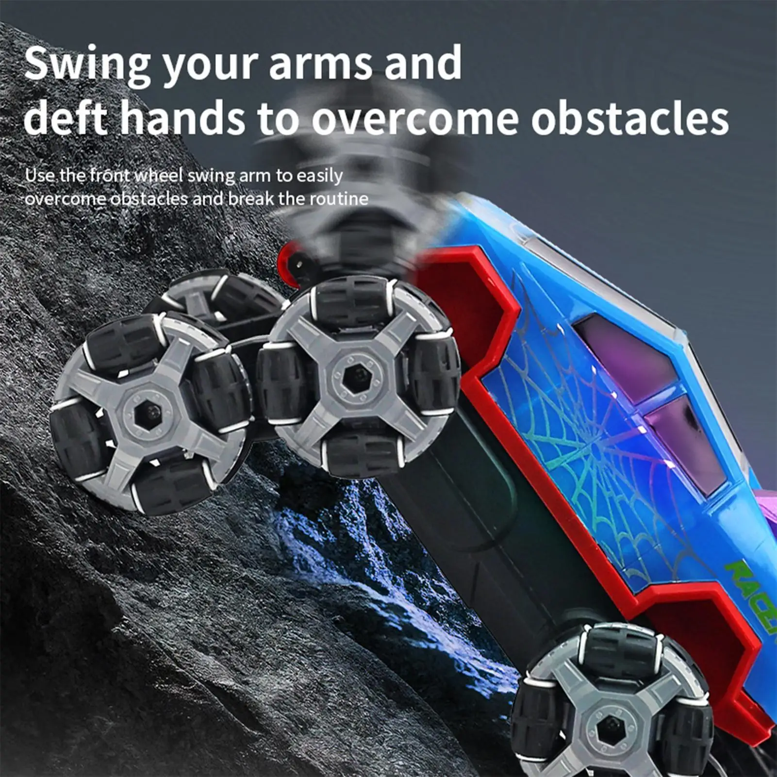 รถบังคับวิทยุหมุนได้ 360 องศา 8 ล้อ ของเล่นแปลงร่าง รถบรรทุกชาร์จไฟได้ สำหรับเด็กชาย เด็กหญิง ใช้ได้ทั้งในบ้าน โรงเรียน สนามหลังบ้าน และกลางแจ้ง