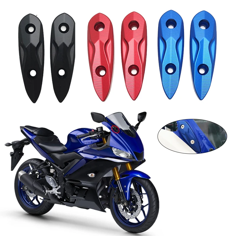 Cubierta del orificio del espejo retrovisor para Yamaha YZFR3 YZFR15 V3 YZFR25 tapa eliminadora de espejo de motocicleta YZF R3 R15 R25 2015-2022 2021