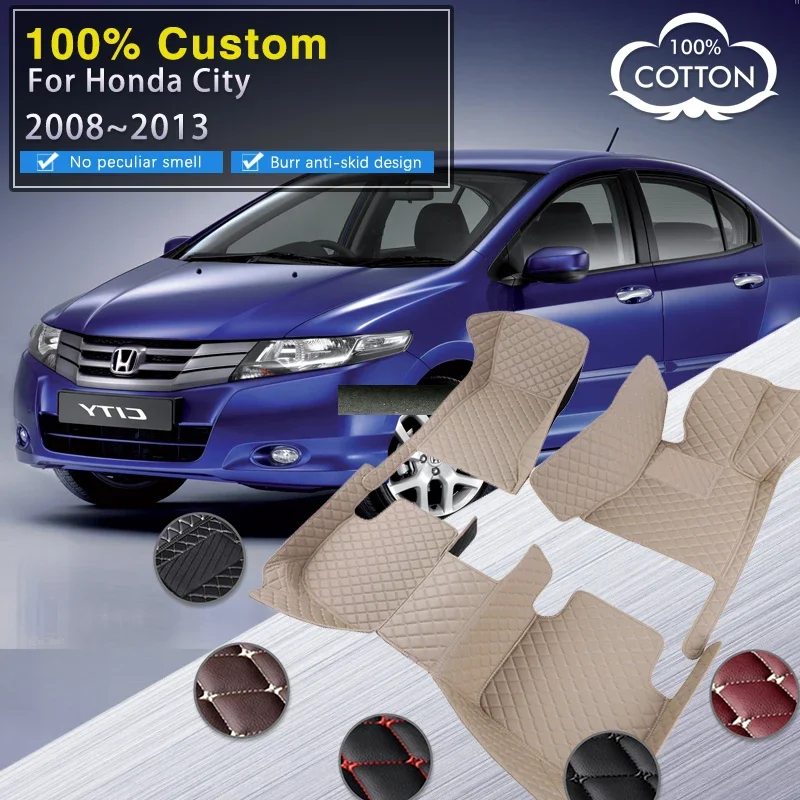

Quality RHD Car Floor Mats For Honda City Ballade GM2 GM3 2008~2013 Rug Luxury Leather Mat Durable Carpet Set Car Accessories In