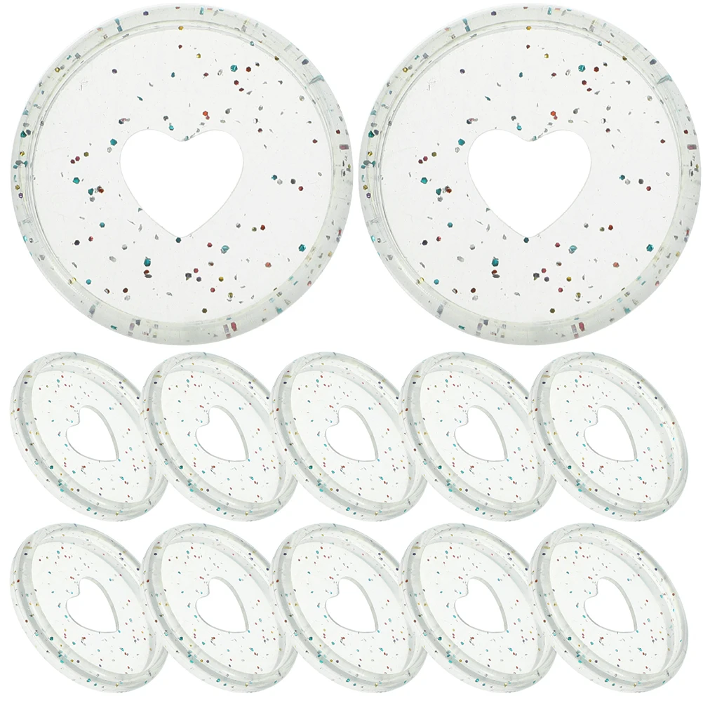 

60pcs Binder Ring 28mm Colorful Glitter Heart Shaped Notebook Mushroom Hole Buckle Discbound Discs Loose Leaf Binding Supplies