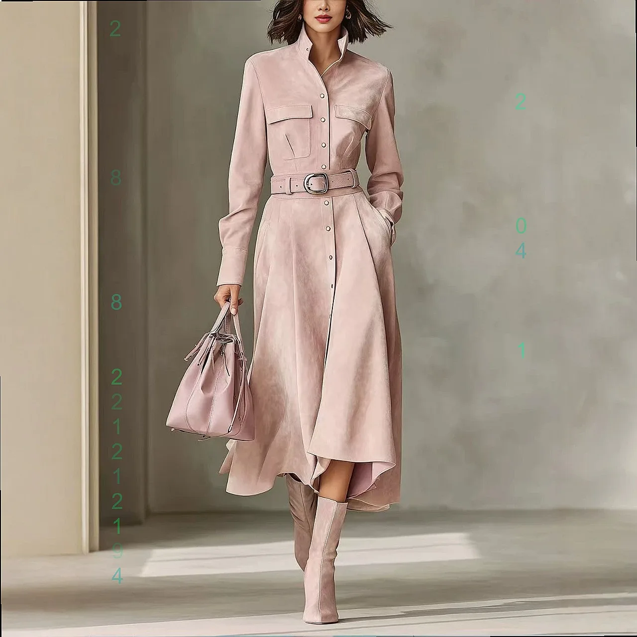 Cross-Border Wholesale French Vintage Blouse Dress Women Slim High Waist A-Line Midi Dresses