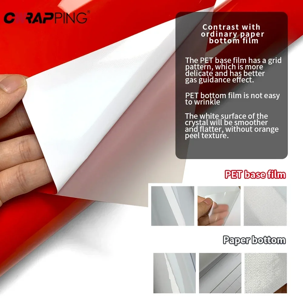 PET Motorcycle Gloss Protection Sticker Red Vinyl Wrap Film Self-adhesive Waterproof Body Pedal Creative Decorative Accessories