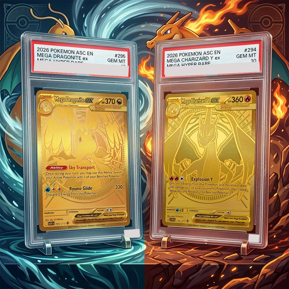 

Anime DIY Graded Collection Card 2026 PTCG ASC EN-ASCENDED HEROES MEGA HYPER RARE MEGA DRAGONITE EX GEM MT10 English Foil Cards
