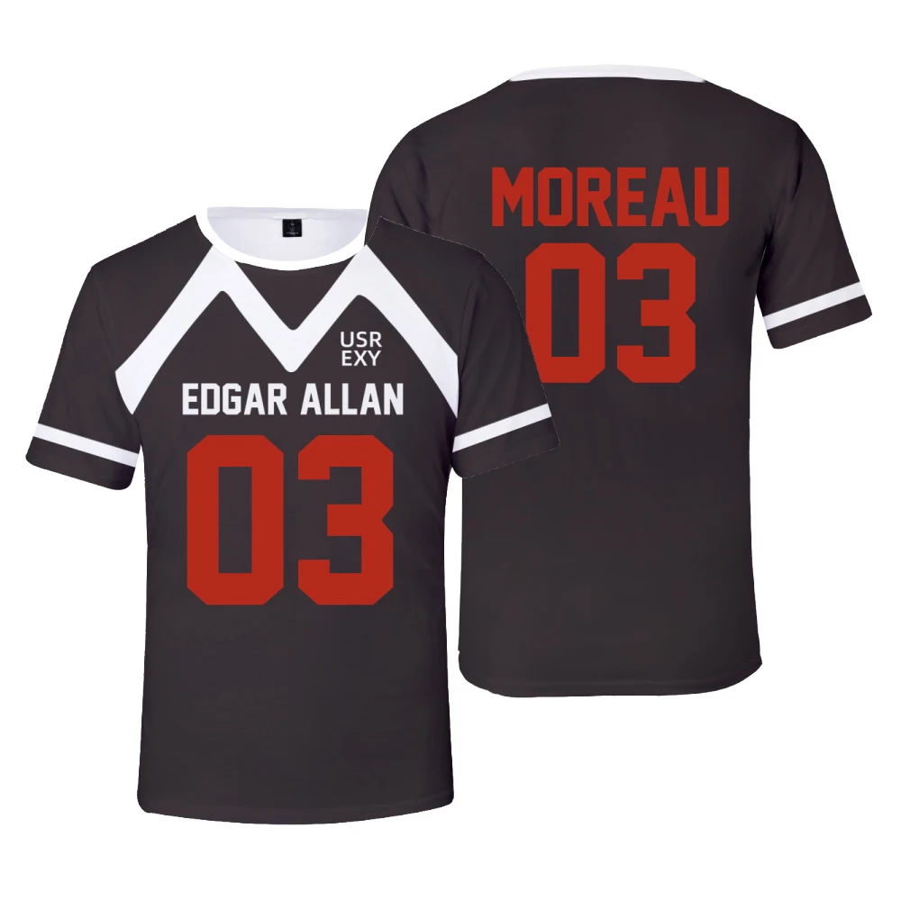 New The Foxhole Court Edgar Allan Ravens Lacrosse Jersey Cosplay MORIYAMA KNOX T-shirt 3D for Men/Women Clothes Kids Tops