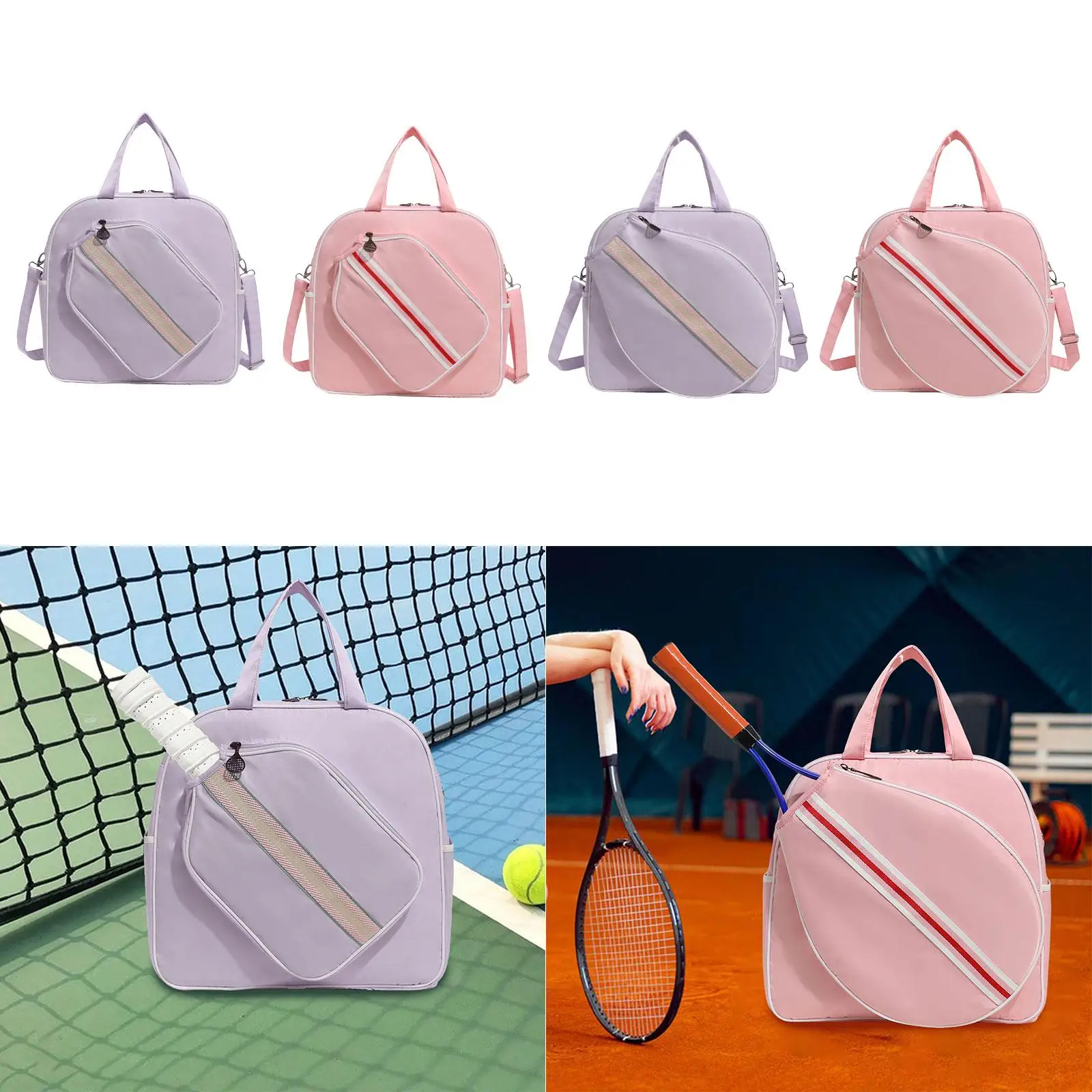 

Tennis Bag with Paddle Pocket Pickleball Bag Multifunctional Detachable Adjustable Shoulder Strap Premium Racquet Carry Bag