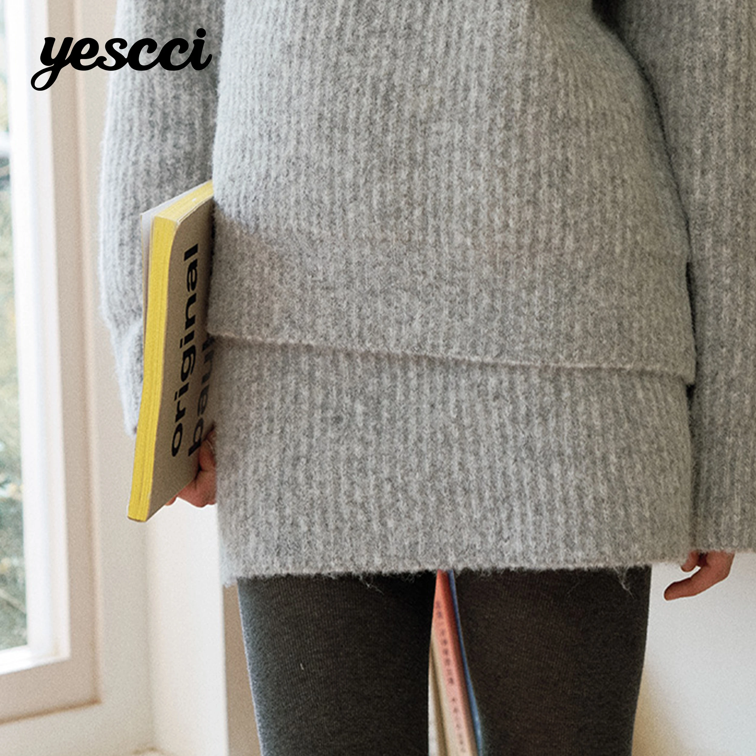 YESCCI Basic Knitted Skirts For Women Autumn New Solid Color A-Line Mini Skirt Wool Blend Thick Warm Casual Clothing S55446022