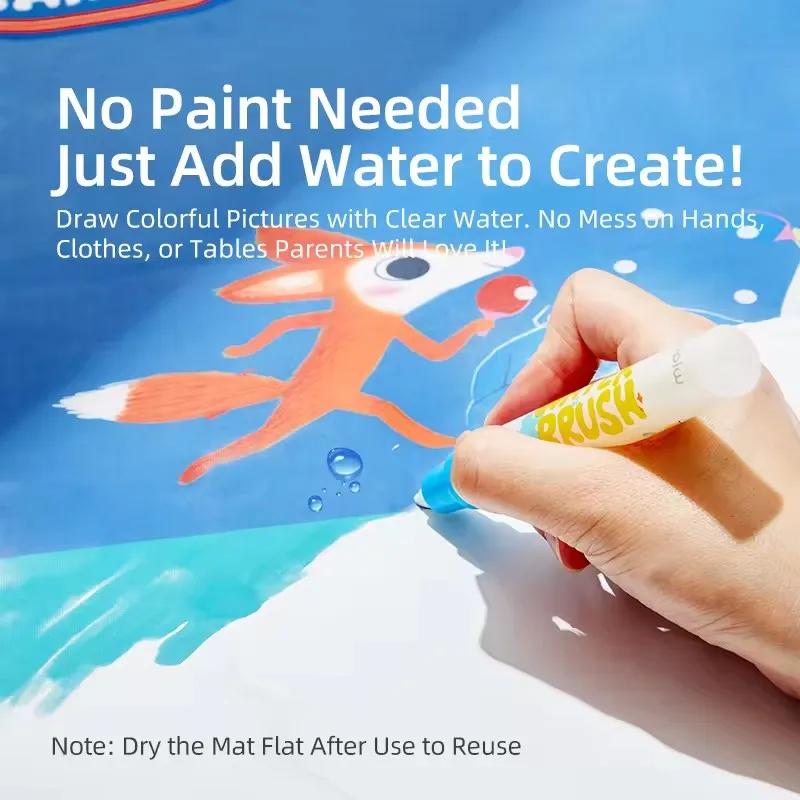 ميدير ماجيك المياه قماش خربش التعليمية الفن حصيرة الرسم أداة ألعاب ترفيهية للأطفال 3Y + #3