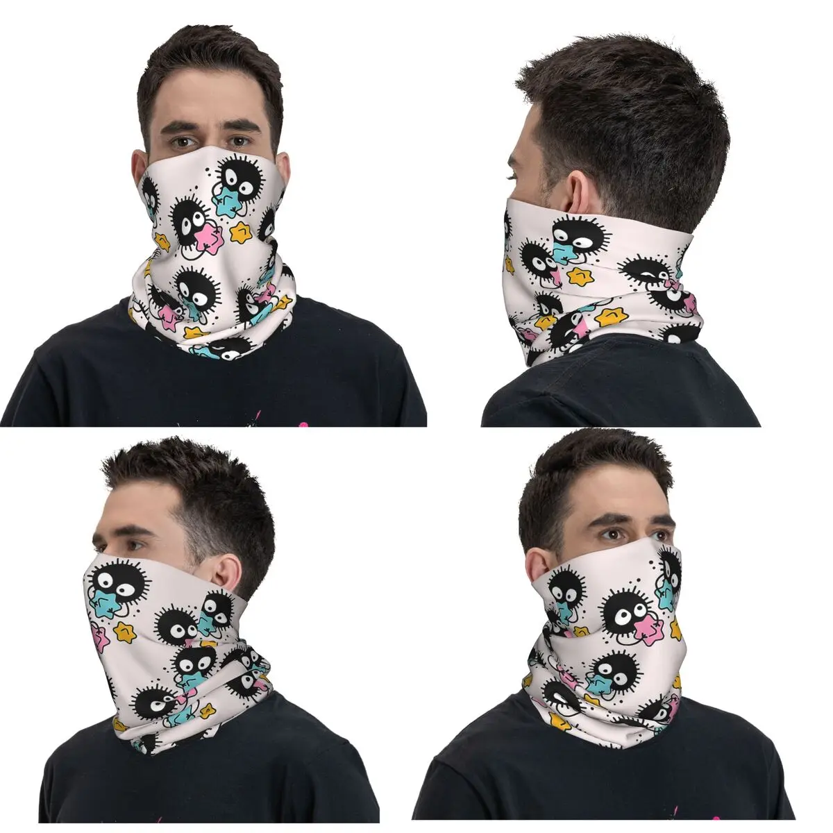 Soot Studio Ghibli Bandana Neck Cover Printed Mask Scarf Multifunction Balaclava Riding For Men Women Adult All Season