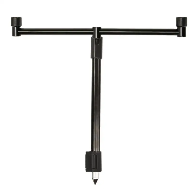 Fishing Rod Holder Stake Adjustable Fishing Pole Stand Zinc Alloy Ground Support For Sea And Gallery 2-Head Crossbar Design