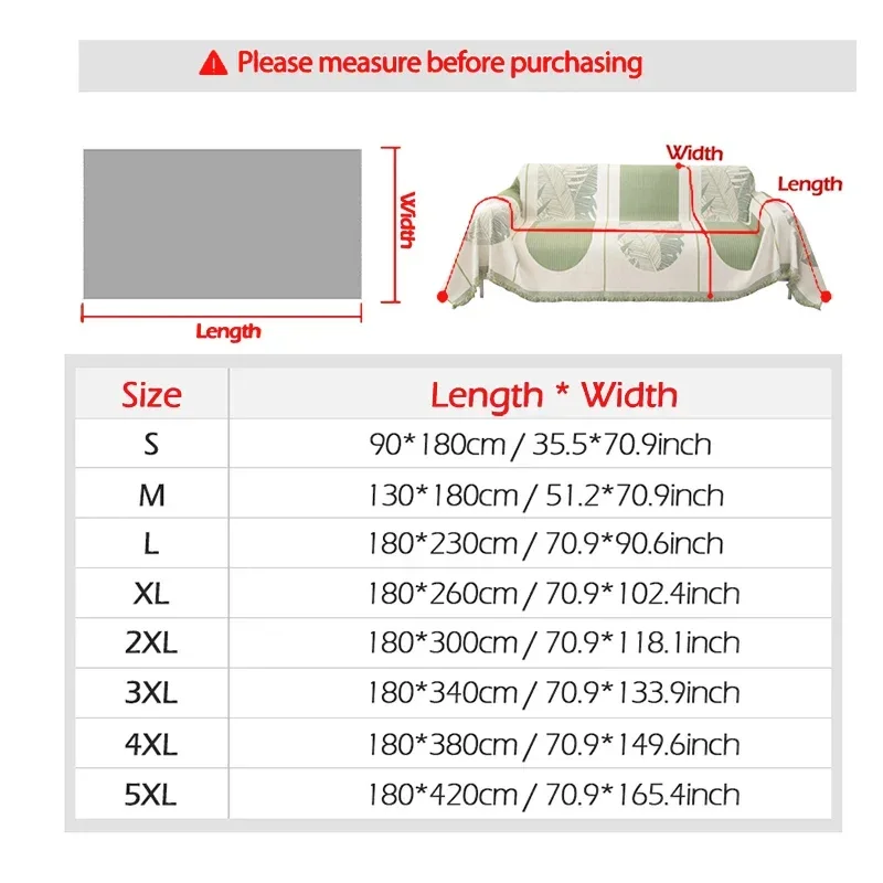 Chenille Sofa Cover Cloth Tassels Universal One Piece Cushion Delicate Skin Friendly Blanket Backrest Can Be Used on Both Sides