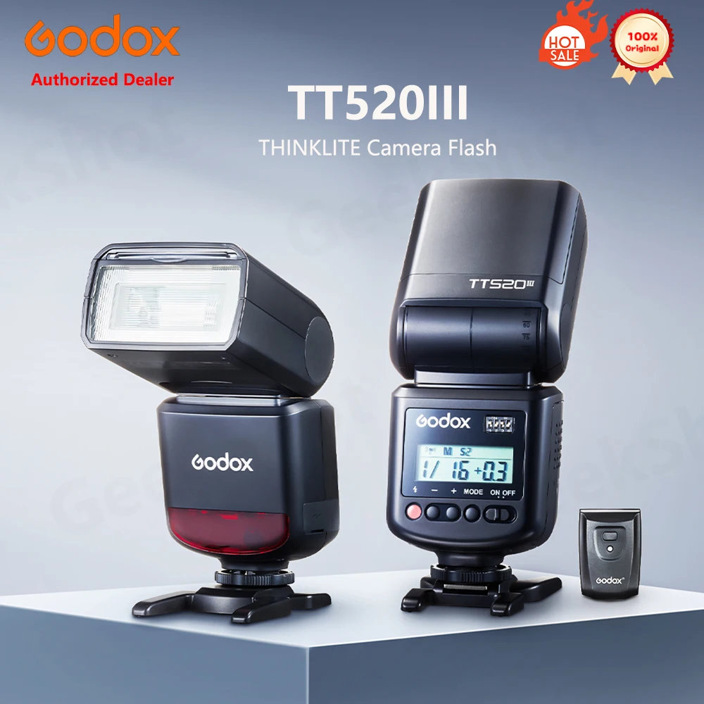 

Godox TT520III Universal Camera Flash Electronic Speedlite Wireless Transmission 433MHz Wireless Triggering for Canon, Sony