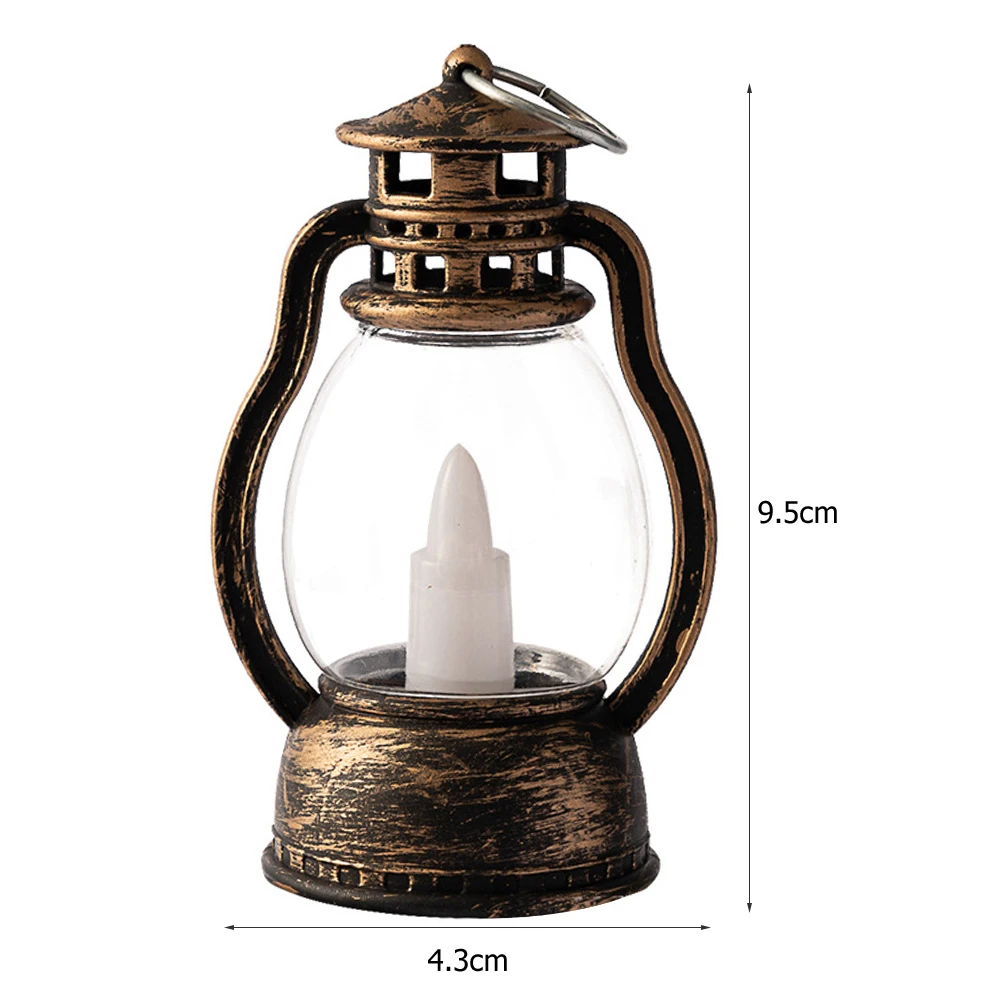 1-10PC Mini Kerosene Lantern Retro Oil Lamp Flameless LED Lamp Electronic Candle Light Dollhouse Home Decor Christmas Decoration