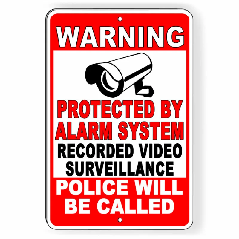 Alarm System Video Surveillance Will Be Called Metal Sign 5 SIZES S57