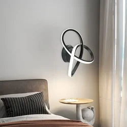 Modern LED Wall Lamp Trefoil Black White Ceiling Light For Bedroom Bedside Living Room Corridor Checkroom Decor Lighting Fixture