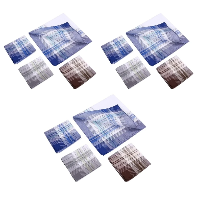 Soft and Absorbent Pocket Towel Soft Checkered Pattern Hankies for Grooms Drop Shipping