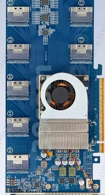 PLX88096 PCIe 4.0 X16 Expansion Card Free Splitting SFF8654 SlimSAS Adapter For NVMe SSD Multi GPU Workstation Server